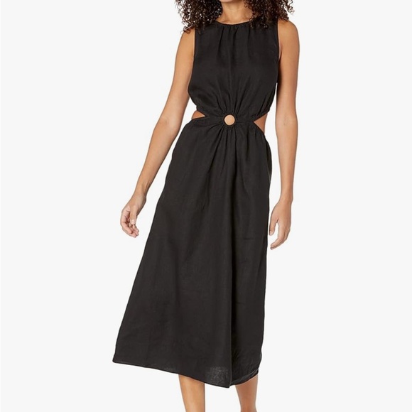 the drop Dresses & Skirts - Black linen Sleeveless Dress